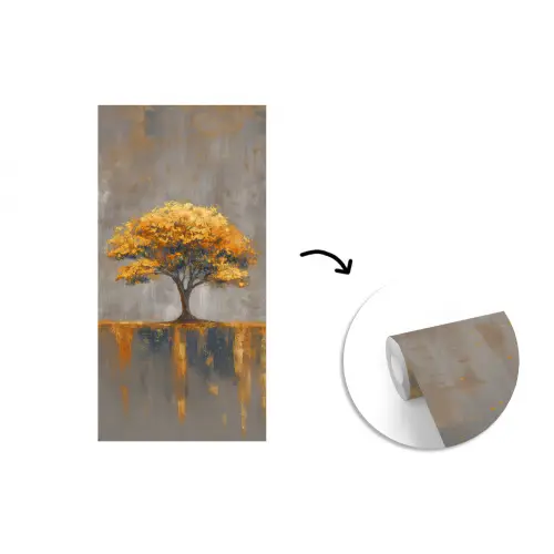 Boom - Bladeren - Goud - Abstract fotobehang vinyl groot -3d