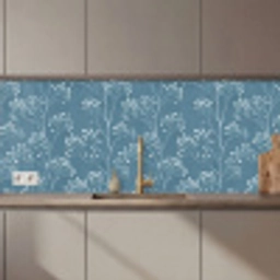 Takken - Bessen - Patroon - Lichtblauw keuken achterwand 2 middel 871 zz_3dshopping