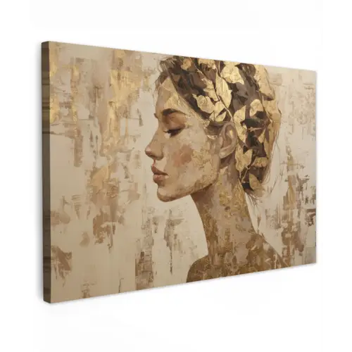 Vrouw - Goud - Abstract - Textuur canvas 2cm klein -z3d