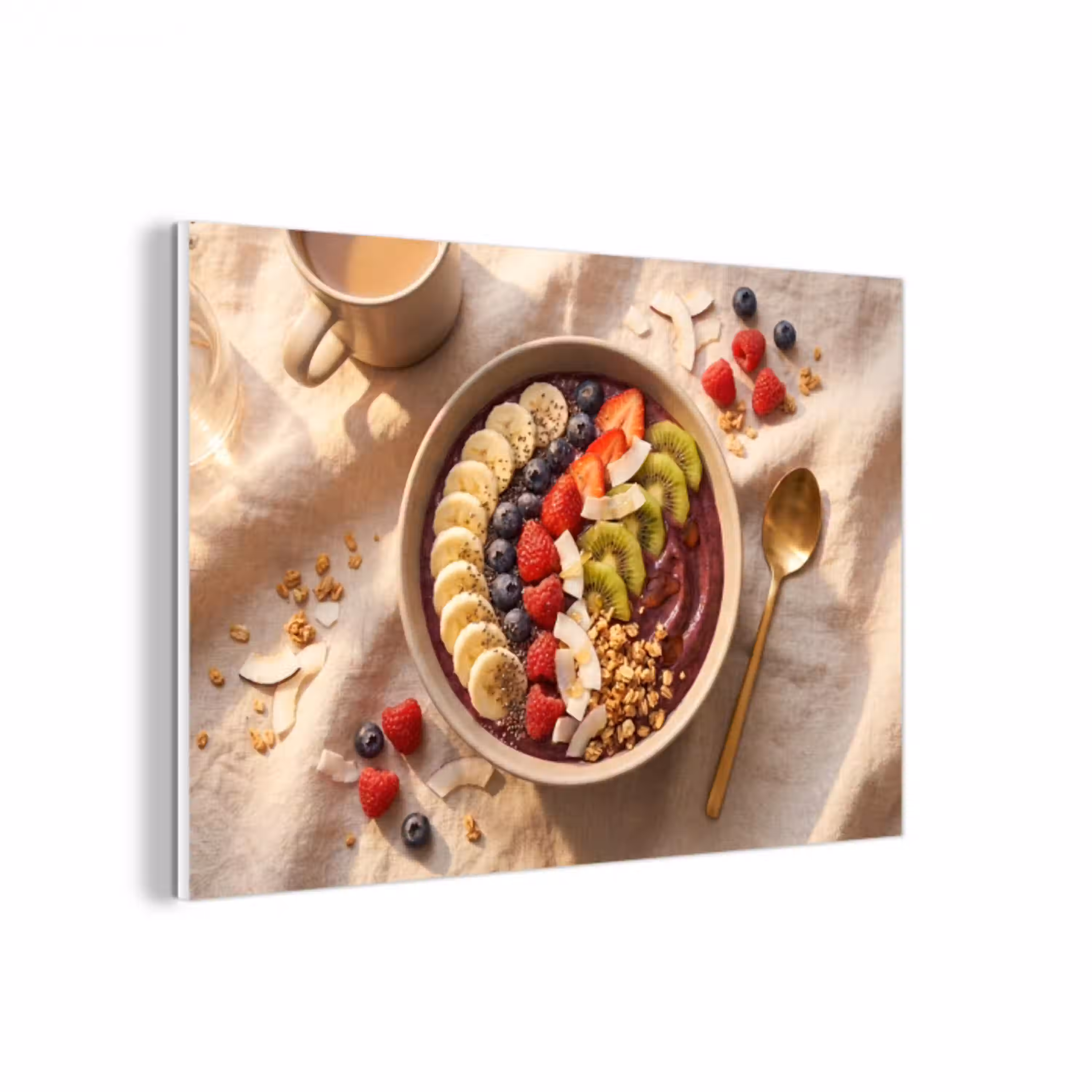 Eten - Ontbijtkom - Fruit - Gezond - Kleurrijk forex 5mm xxl -3d