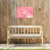 Zebra - Pink - Verf Tuinposter op houten frame 2 cm dik klein -sfeer4