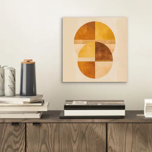 Cirkels - Geel - Minimalistisch aluminium wit klein -sfeer1