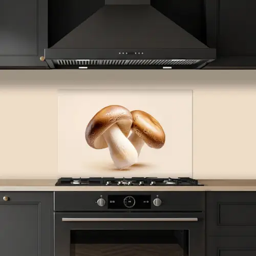 Champignons - Zacht - Beige keuken achterwand spatscherm klein -sfeer1