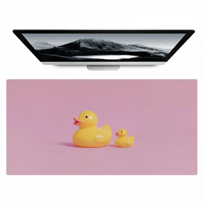 Eendjes - Vrolijk - Roze Muismat XXL klein -zzz3d