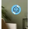Smiley - Blauw - Bliksem Wandcirkel kunststof plaat 5mm dik klein -sfeer3