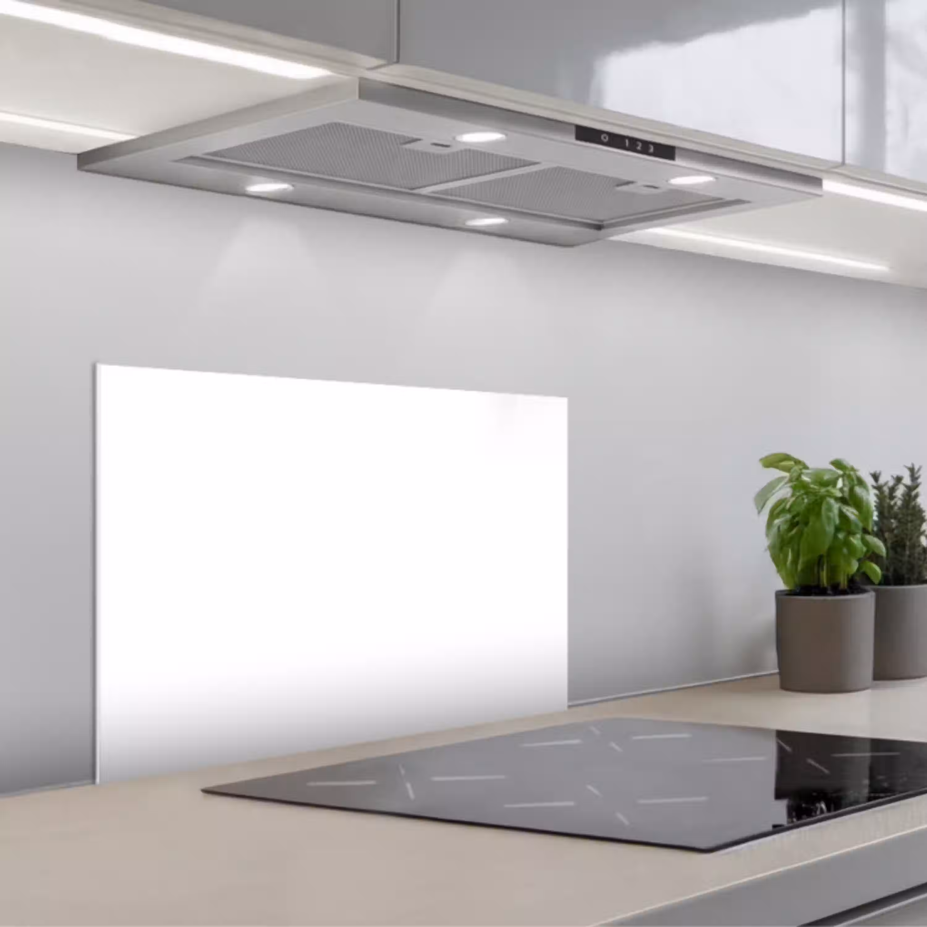 Zuivere Witheid keuken achterwand spatscherm klein -3d_schuin