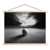 Golfbal - Wazig - Zwart textielposter latten blank klein -3d