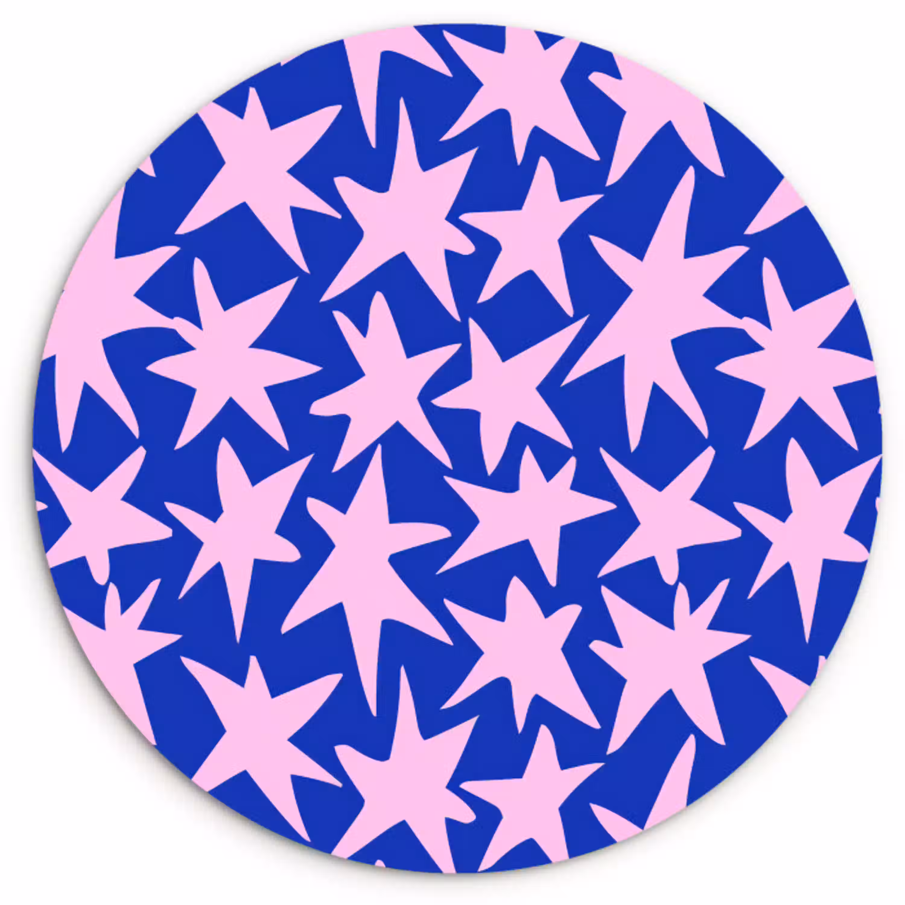 Modern - Sterren - Blauw Wandcirkel kunststof plaat 5mm dik klein 188 -3d