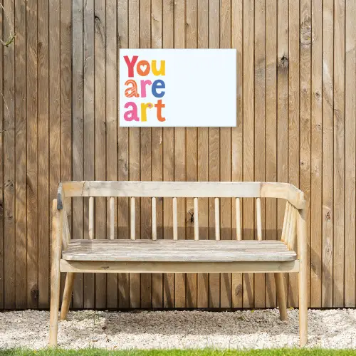 You are art - Kleurrijk - Grafisch Tuinposter op houten frame 2 cm dik klein -sfeer4