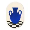 Vaas - Blauw - Geblokt - Modern Wandcirkel Ovaal Forex klein -3d