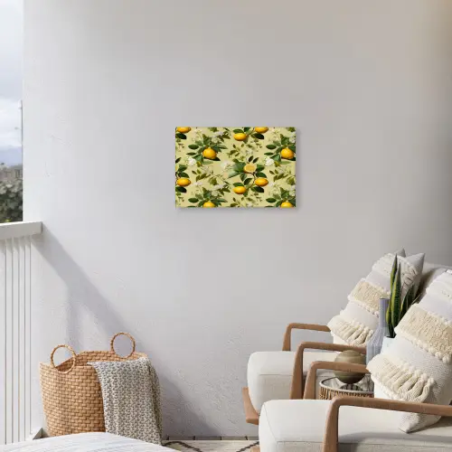 Citroen - Groen - Bloesem Tuinposter op houten frame 2 cm dik klein 845 -sfeer1