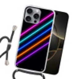 Esthetiek - Retro - Neon Hoesje iPhone 16 Pro Max met koord klein -sfeer1