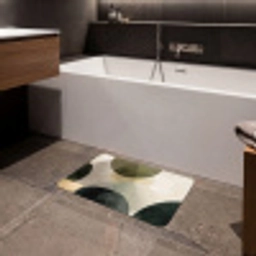 Vlakken - Abstract - Beige - Cirkels Badmat klein -sfeer3