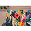 Schilderij - Abstract - Bloemen - Roze muismat rubber klein -closeup