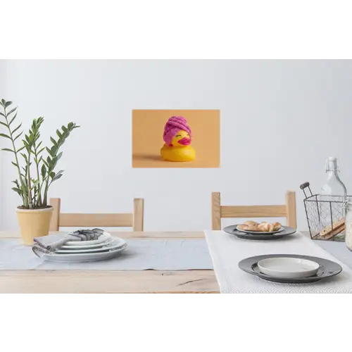 Badeend - Handdoek - Kleurrijk Muursticker klein -eettafel
