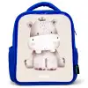 Nijlpaard op beige achtergrond illustratie Kinderrugzak - Blauw middel -3d