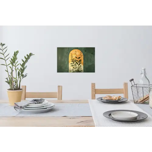 Plant - Bloemen - Wit Muursticker klein -eettafel