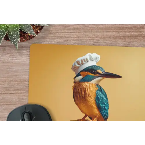 Ijsvogel - Pilaar - Koksmuts - Vogel muismat rubber klein -closeup