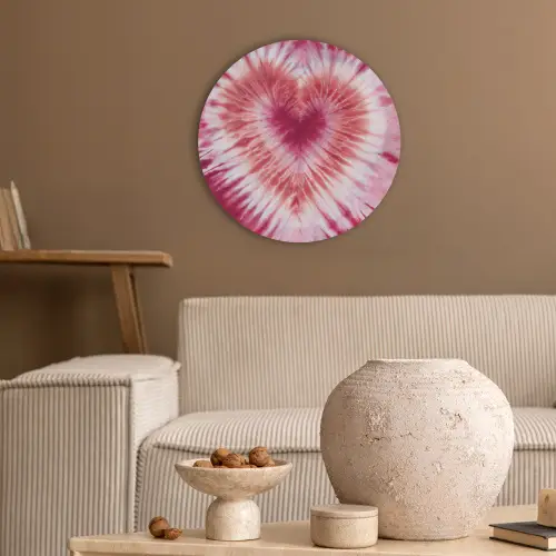 Hartvorm - Roze - Tie dye Akoestische PET Vilt - Rond klein -sfeer1