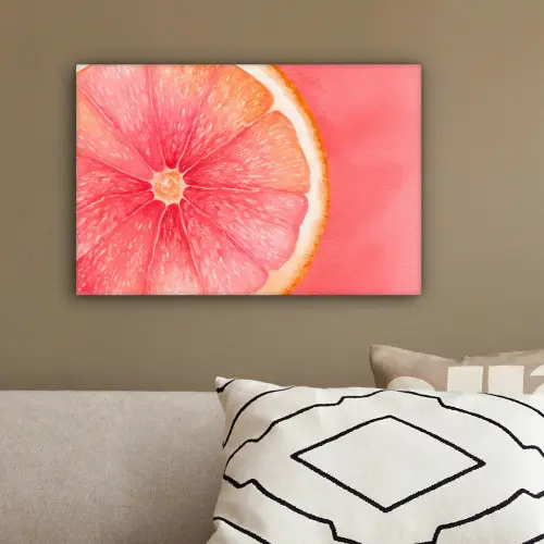 Grapefruit - Roze - Levendig canvas 2cm klein -sfeer3