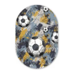 Voetbal - Abstract - Sport - Kleurrijk Wandcirkel Ovaal Forex klein -3d