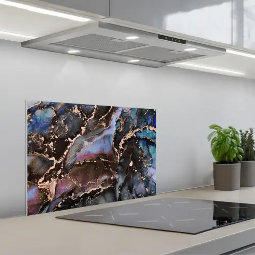 Marmer - Goud - Rosé keuken achterwand spatscherm klein -3d_schuin