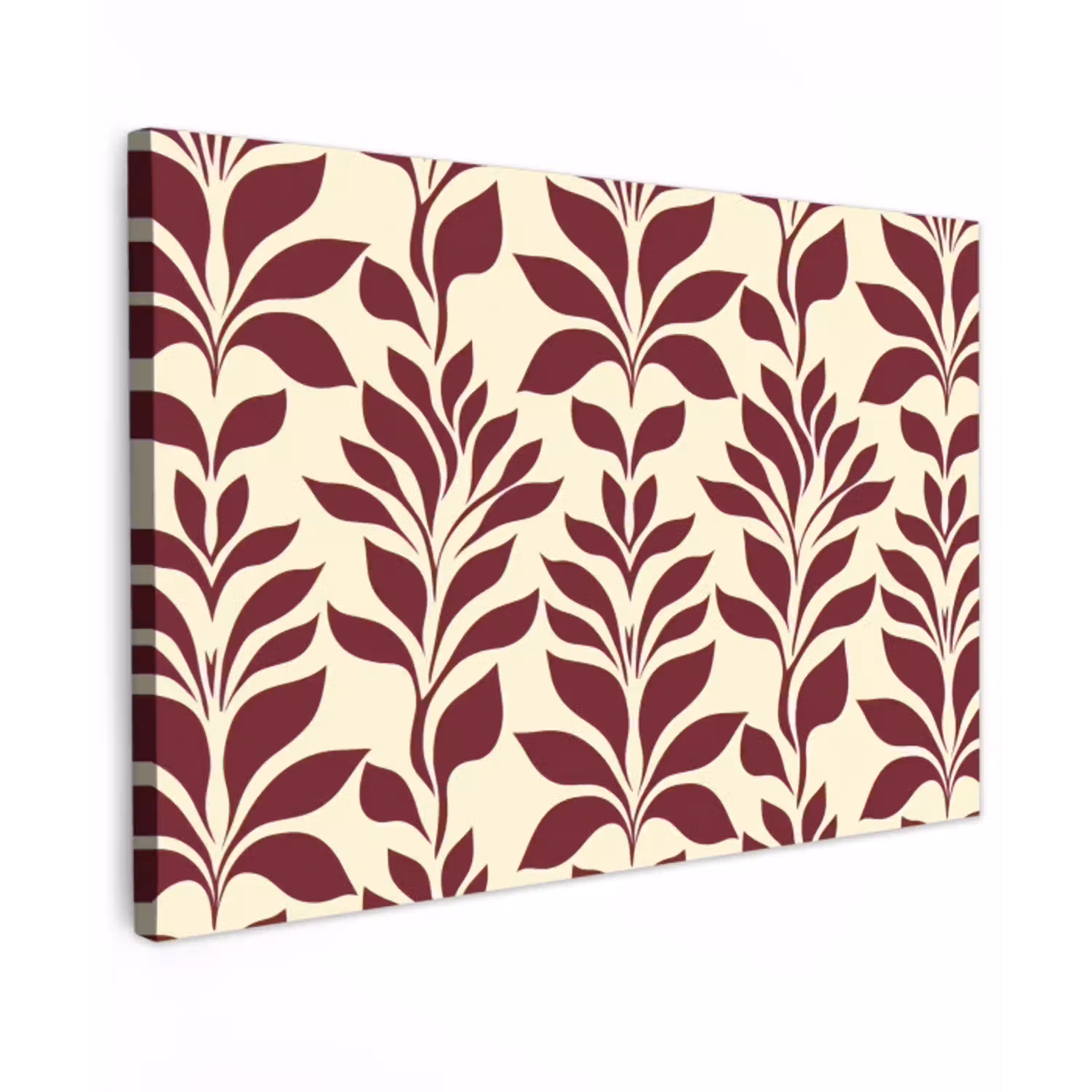 Abstract - Bladeren - Burgundy Tuinposter op houten frame 2 cm dik klein 845 -3d