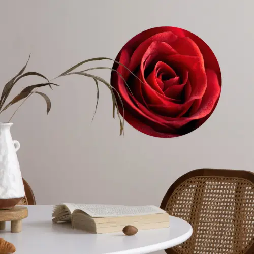 Rood - Roos - Romantisch Wandcirkel behangsticker klein -sfeer3