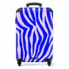 Zebrapatroon blauw en lila NBS - Handbagage koffer - Kinderen Unisex middel -productfoto_recht