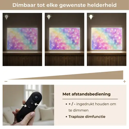 Licht - Regenboog - Hartjes Light Box met batterij (Wandlamp kind) middel -USP_dimbaarNL