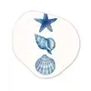 Zeester - Schelpen - Blauw Wandcirkel Organisch Forex 3mm klein -3d