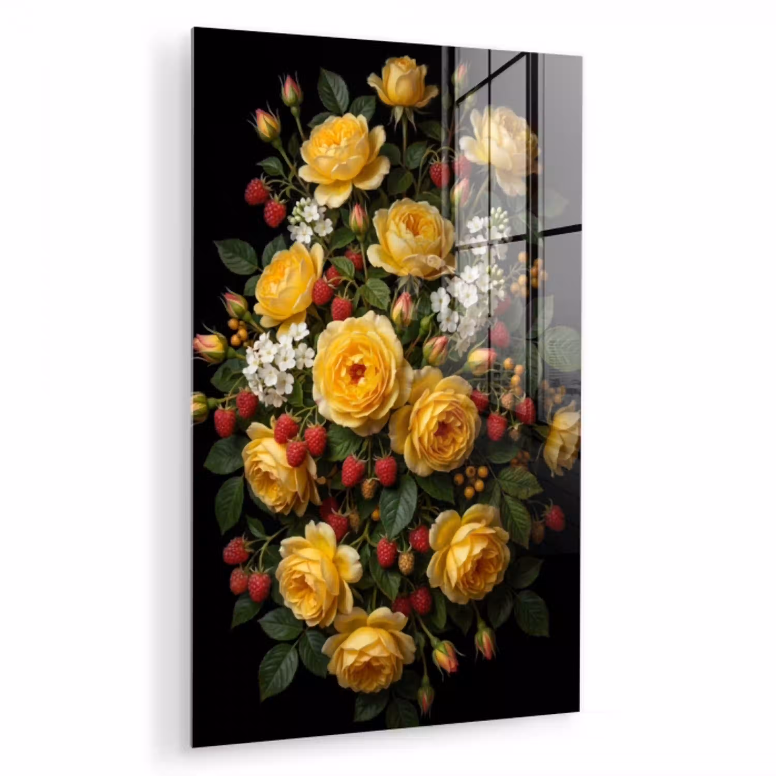 Bloemen - Boeket - Natuur - Klassiek - Geel plexiglas 5mm klein -zzzproduct_nieuw