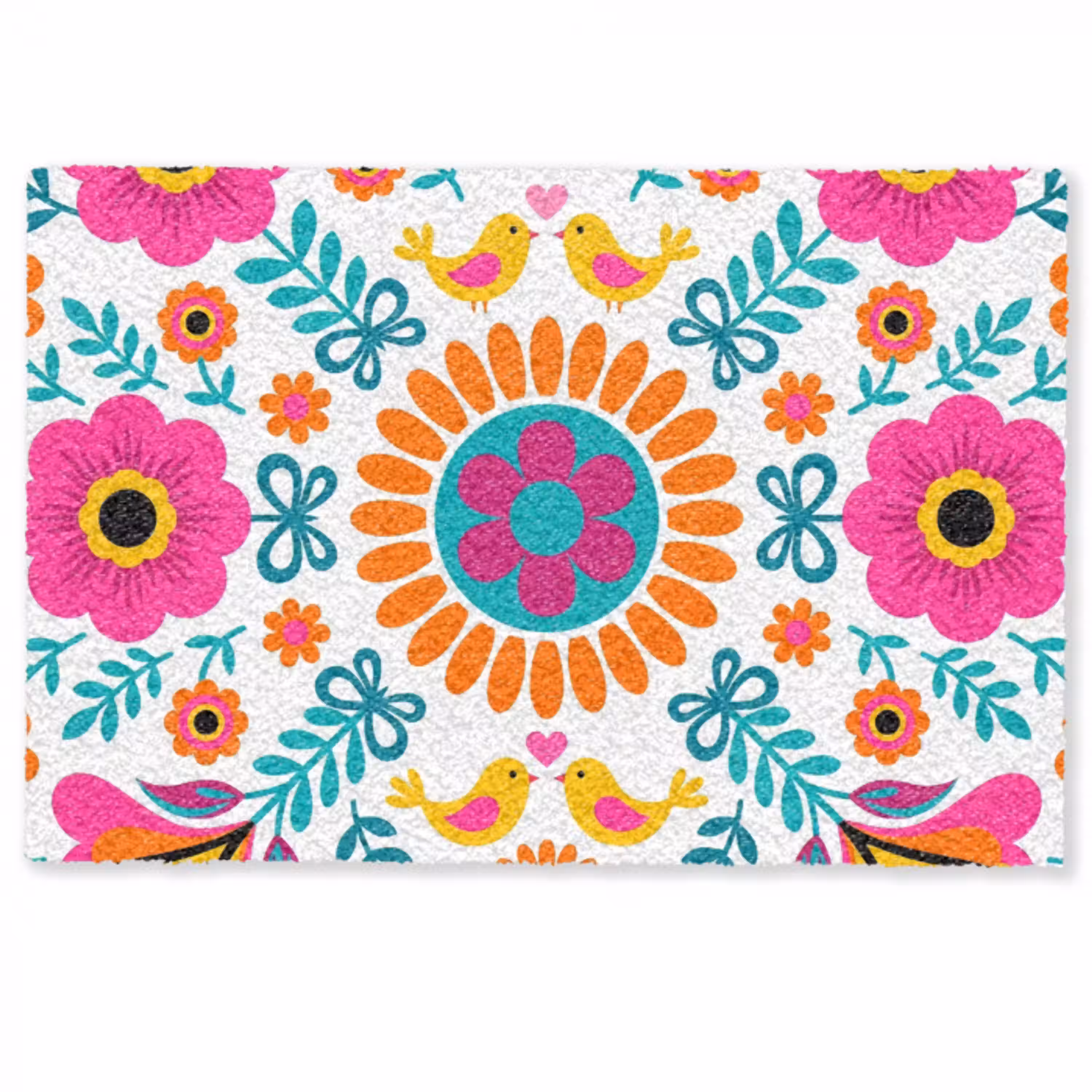 Bloemen - Vogel - Patroon - Kleurrijk - Modern Deurmat klein -zkaufland3d
