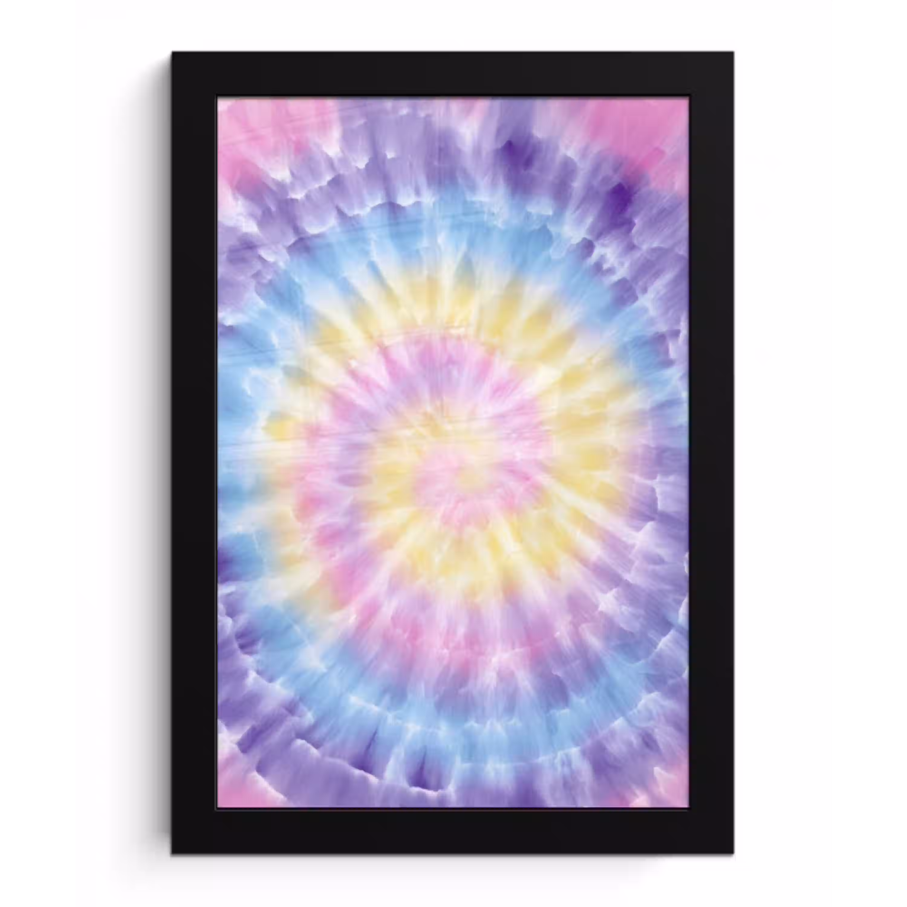 Spiraal - Tie dye - Pasteltinten fotolijst zwart zonder passe partout klein -3d