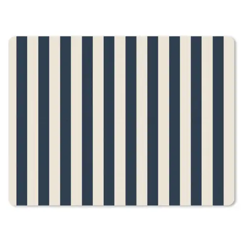 Verticale strepen - Blauw - Crème muismat rubber klein 262 -3d