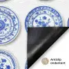 Borden - Bloemen - Patroon - Blauw Deurmat klein 898 -antislip_NL