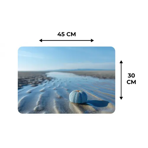 Strand - Schild - Water - Blauw Placemat vinyl groot -specs