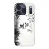 Eenden - Waterlelies - Riet - Zwart Telefoonhoesje iPhone 17 Pro klein -3d