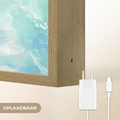 Schildpad - Zee - Blauw - Schittering Light Box met batterij (Wandlamp) middel -USP_websiteoplaadbaarNL