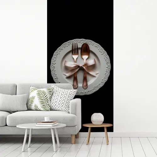 Rose - Strik - Bestek fotobehang vinyl groot -woonkamer