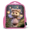 Beer - Vlinders - Bos - Fairy Kinderrugzak - Roze middel -3d