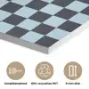 Patroon - Geblok - Blauw - Slow down you're doing fine PET vilt klein -closeup_DE
