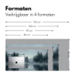 Bos - Meer - Mist - Natuur - Grijs Muismat XXL klein -sfeer5