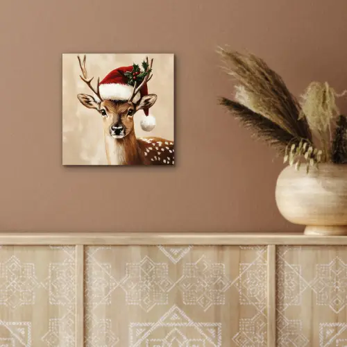Kerst - Hert - Gewei - Rood aluminium wit klein -sfeer4