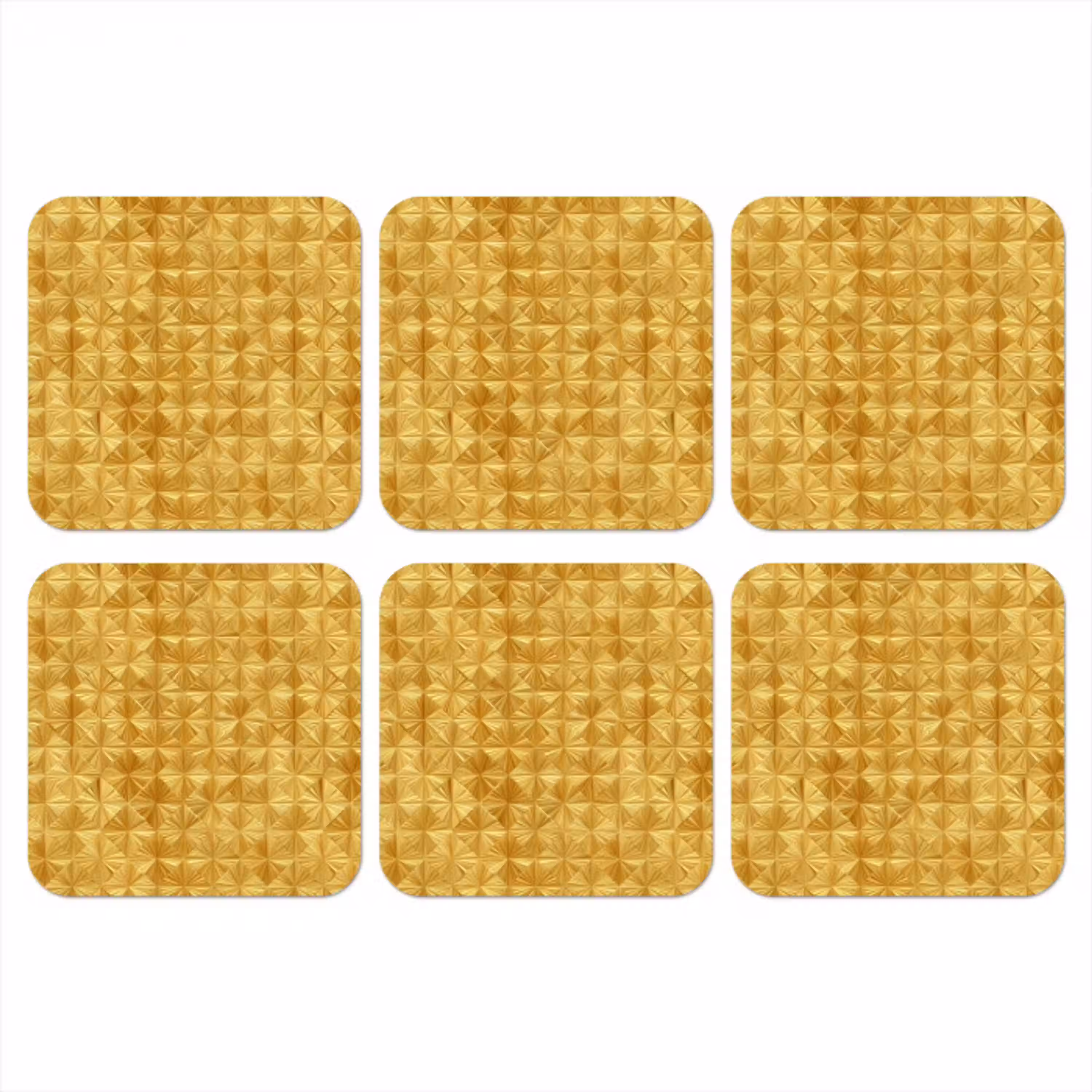 Tegels - Geometrisch - Reliëf - Goud onderzetter kurk middel 366 -3d
