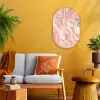 Marmer - Pastel - Roze - Blauw - Marmerlook - Abstract Wandcirkel Ovaal Forex klein -sfeer4