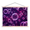 Paars - Bubbels - Schuim textielposter latten blank klein -3d