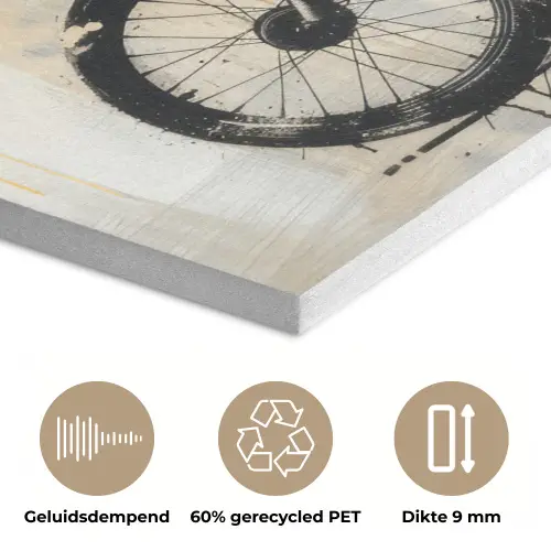 Vintage - Street art - Motor - Jongen - Graffiti - Zwart - Banksy PET vilt klein -closeup_NL