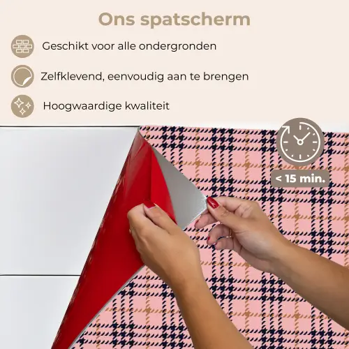 Plaid - Patroon - Schotse - Roze keuken achterwand spatscherm klein 900 -spatscherm_NL