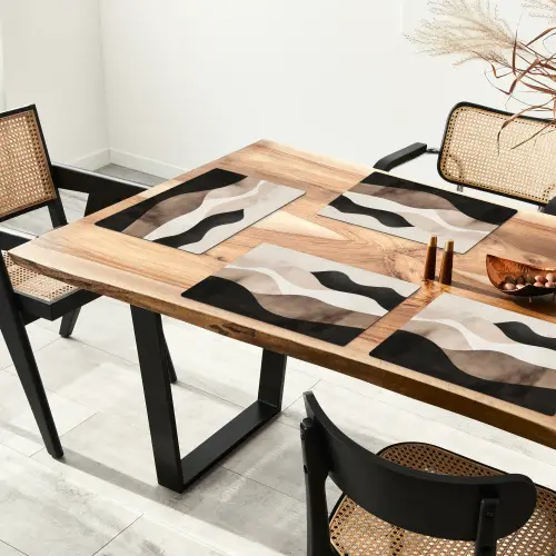 Abstract - Landschap - Golven - Crèmekleur Placemat vinyl groot -zzsfeer4_Kitchenyeah-website